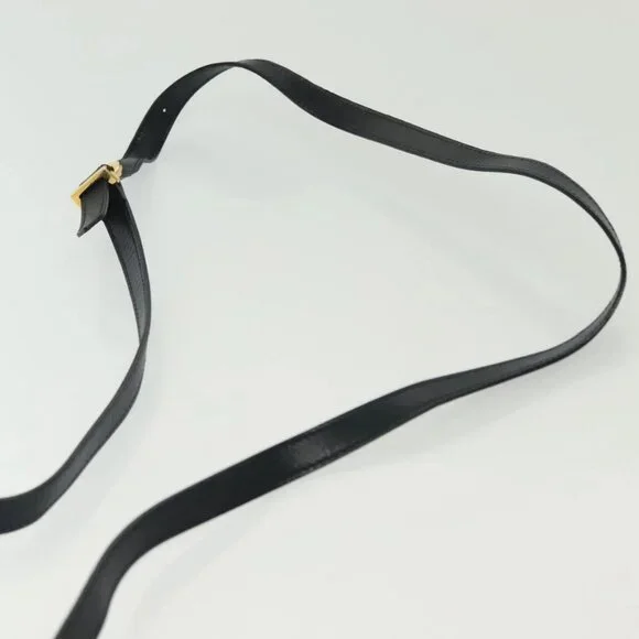 Salvatore Ferragamo Gancini Shoulder Bag Leather Suede Navy Gold Auth - Picture 11 of 16